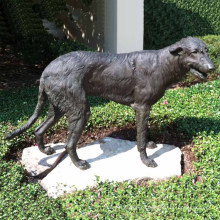 Metal animal sculpture antique brass life size bronze standing dog statue